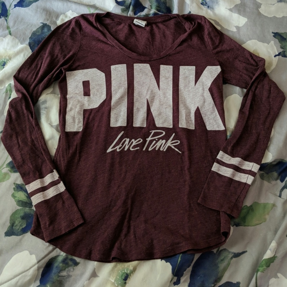 VS PINK maroon long sleeve